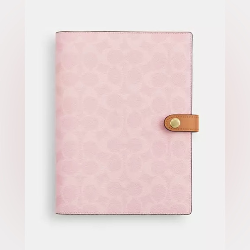 NWT!COACH NOTEBOOK IN SIGNATURE new collection POWDER PINK Valentine's Day gift - Picture 1 of 9